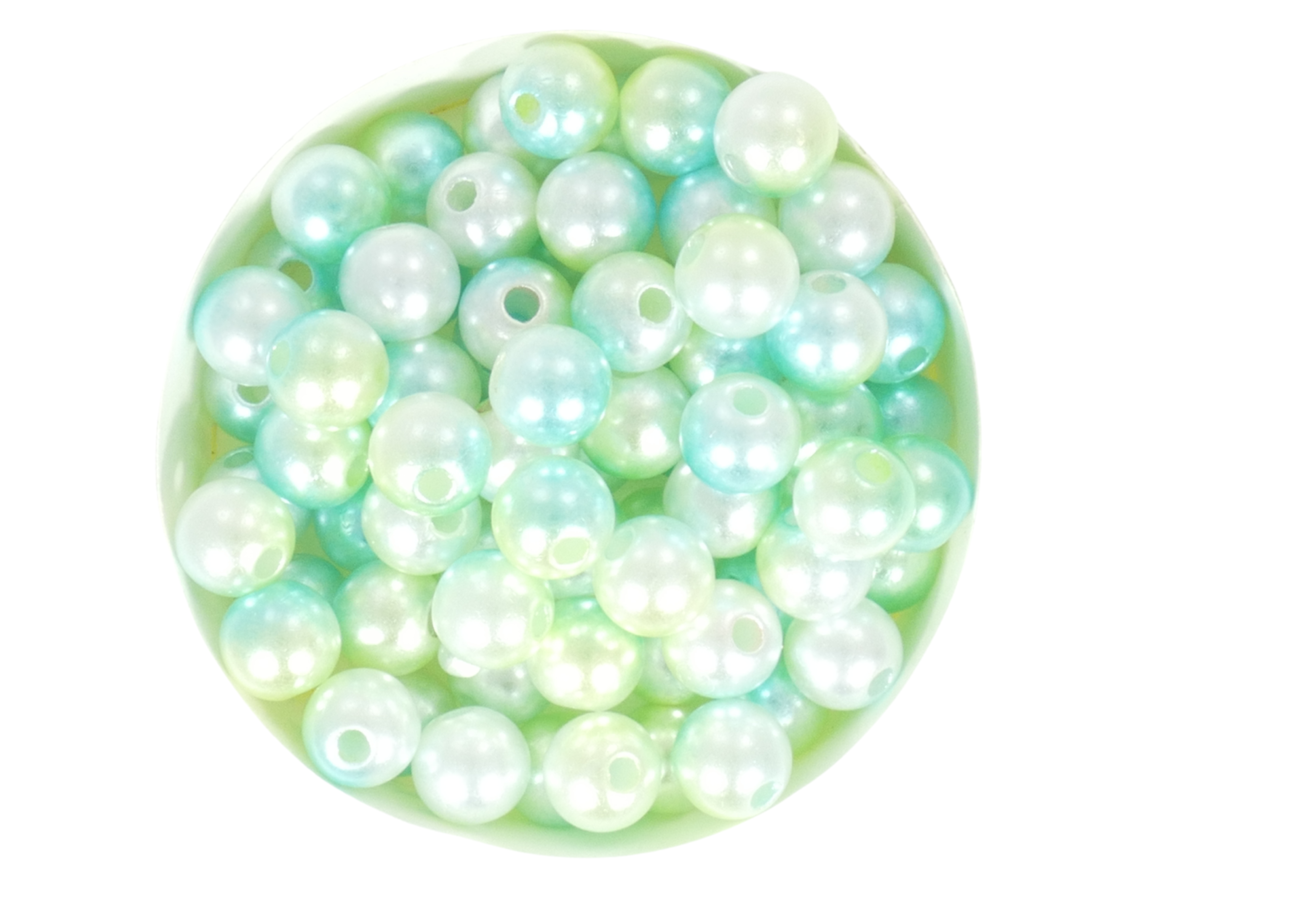 חרוזי פלסטיק פנינה 8 ממ משולב טורק...