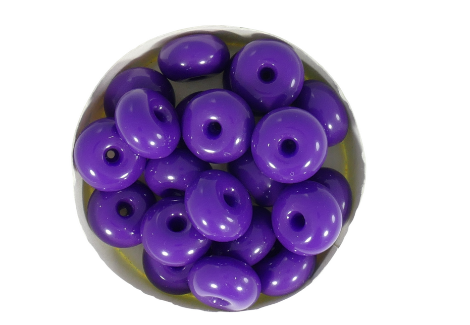 חרוזי פלסטיק דיסקית 12 ממ סגול