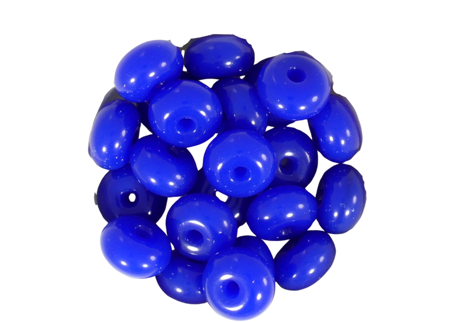 חרוזי פלסטיק דיסקית 12 ממ כחול