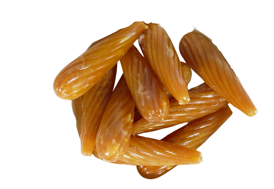 חרוזי פלסטיק טיפה חומה קווים 