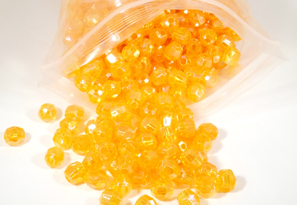 חרוז קריסטל כתום אייבי 6 ממ, פלסטי...