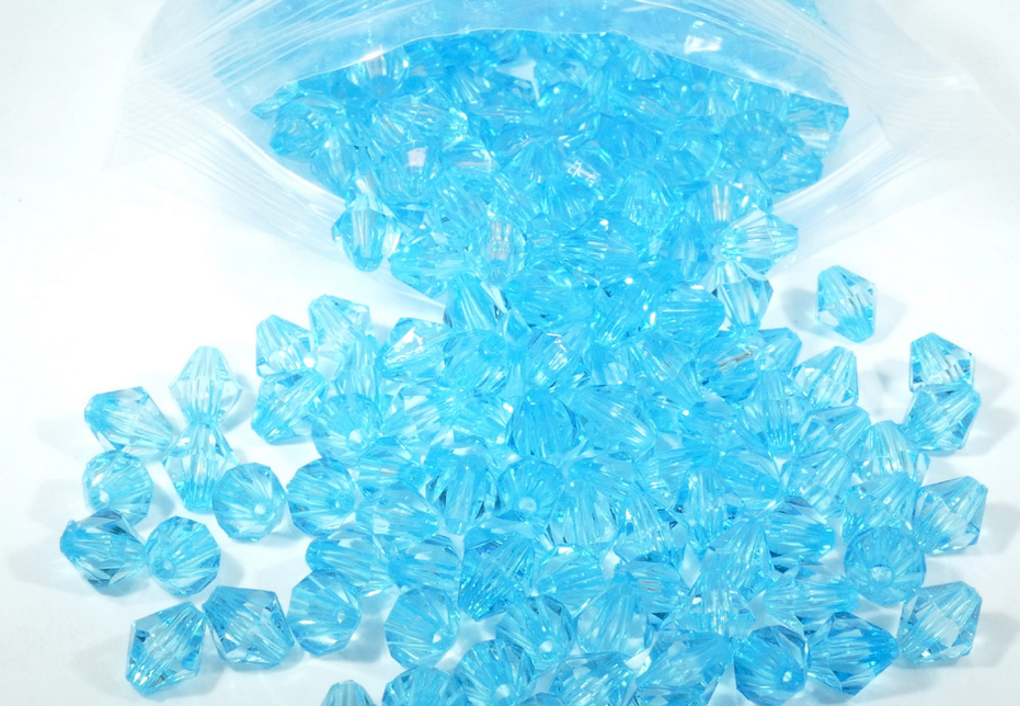 חרוז קריסטל מעוין תכלת אקוואמרין 8 ...