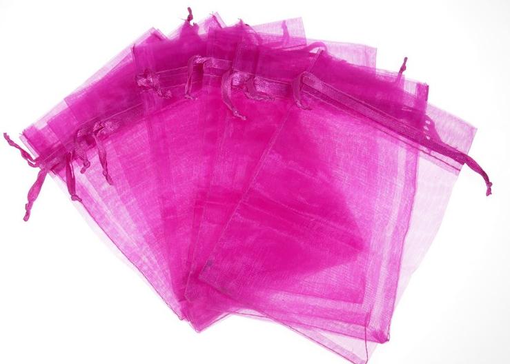 10 שקיות אורגנזה ורוד פוקסיה