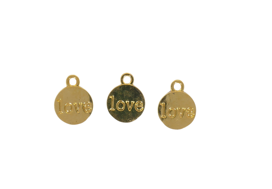 תליונים עיגול love כיתוב 173 ציפוי זהב