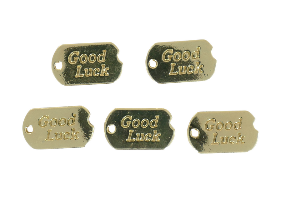 תליונים מלבן good luck ציפוי זהב מבריק 268