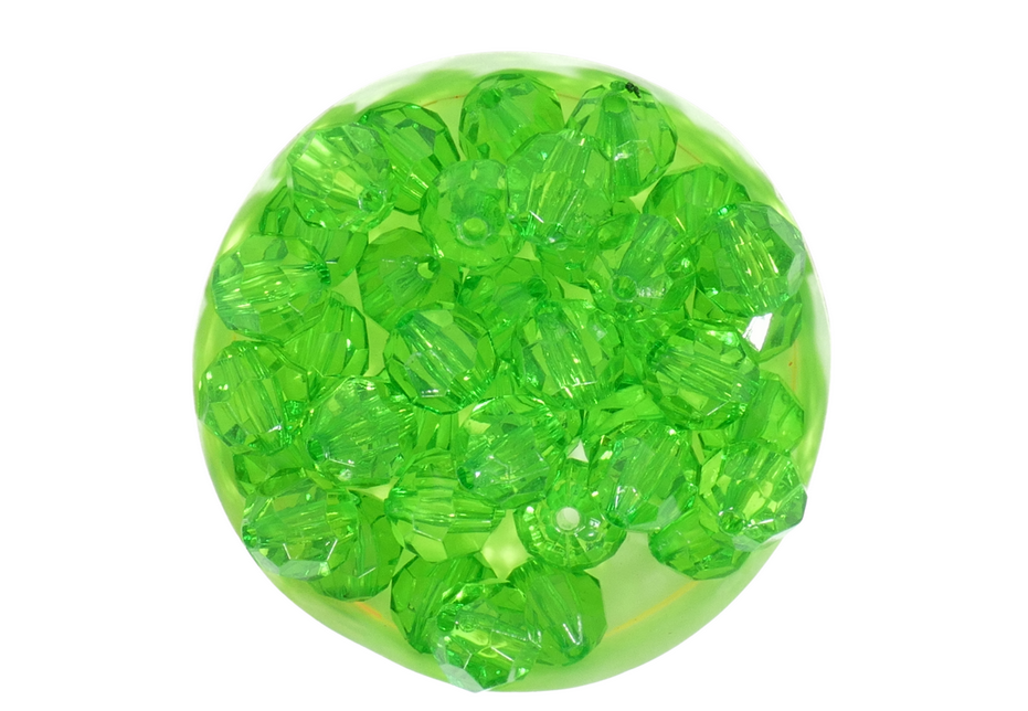 חרוזי פלסטיק קריסטל 10 ממ ירוק 