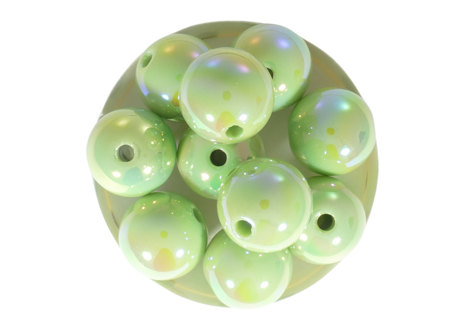 חרוזי פלסטיק עגול 16 ממ מבריק ירוק...